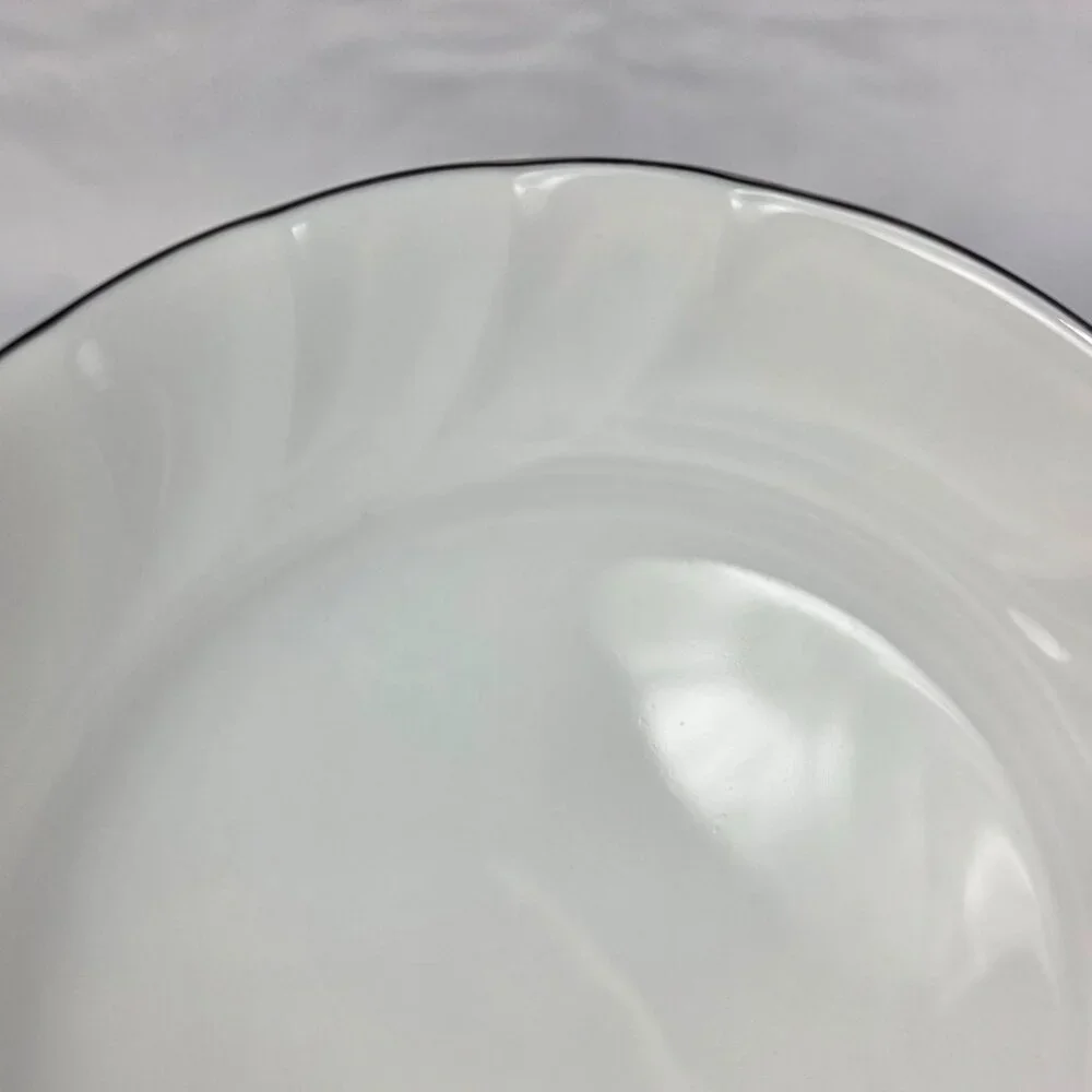 TWO Mikasa Wedding Band Platinum Bread Plates Swirled Platinum Trim